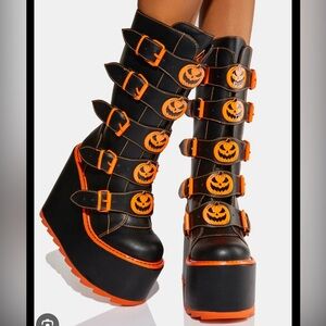 YRU Dune Jack O Lantern Platform Boots - Excellent Condition